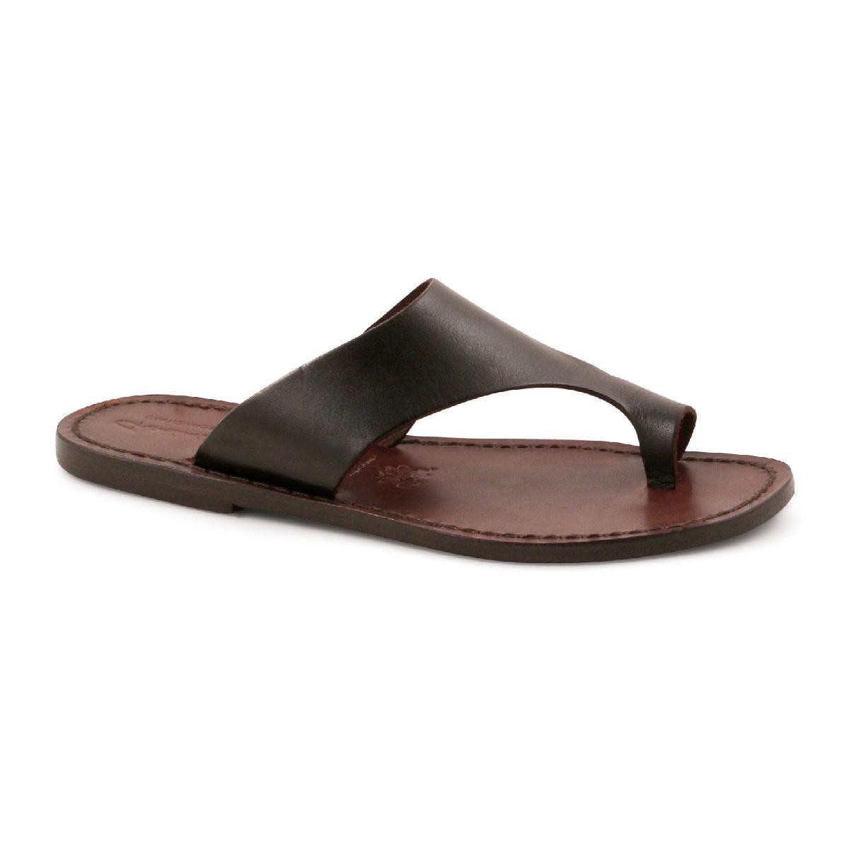 Brown leather thong sandals for women handmade | The leather craftsmen