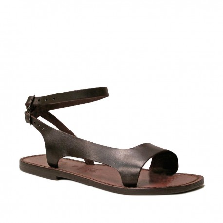 Brown leather sandals for women Handmade in Italy | The leather craftsmen