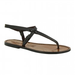 Handmade brown leather thong sandals for men | The leather craftsmen