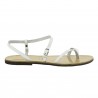 White leather thong sandals for women Handmade in Italy