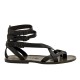 Men's black gladiator sandals Handmade in Italy