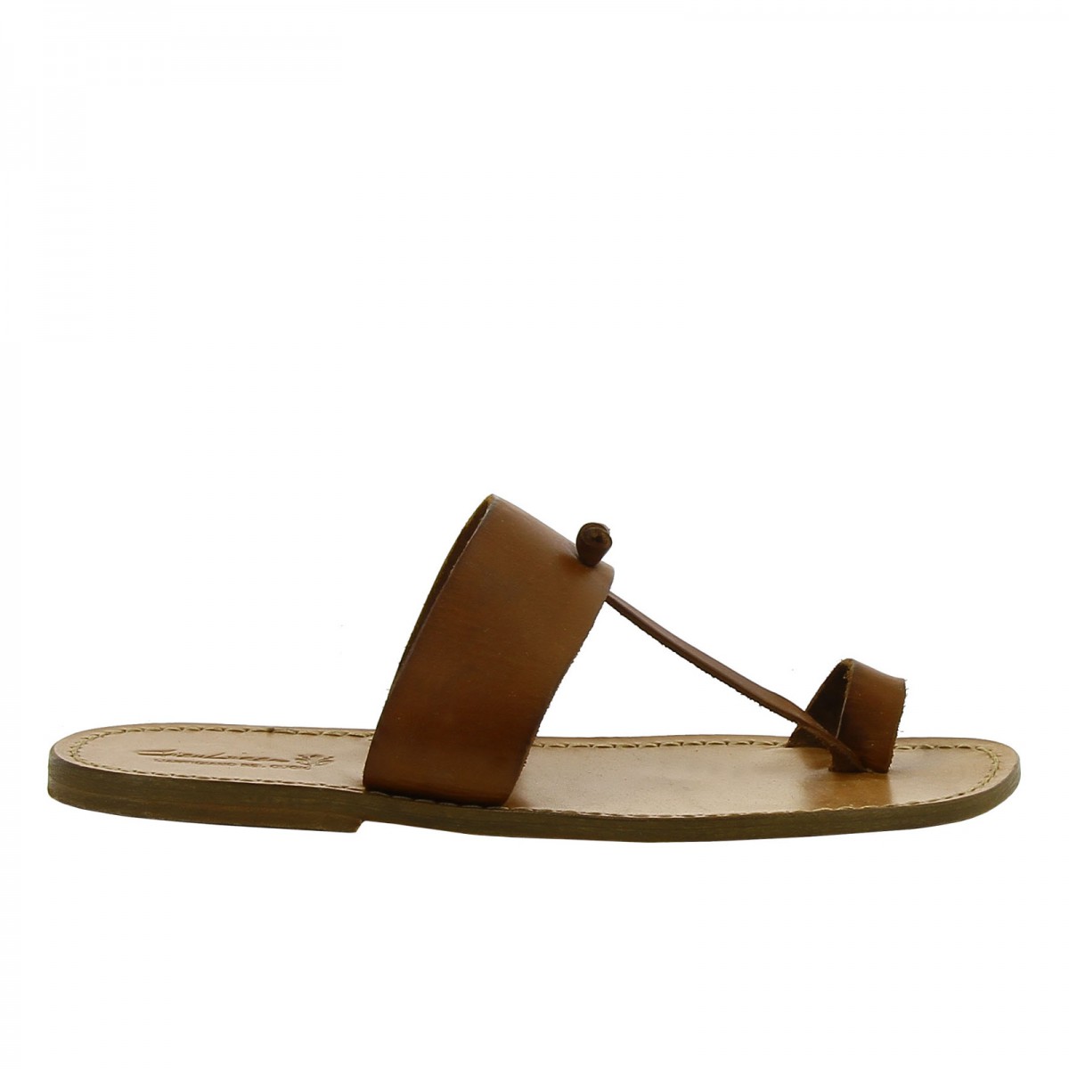 Tan leather toe loop sandals for men Handmade in Italy | The leather ...