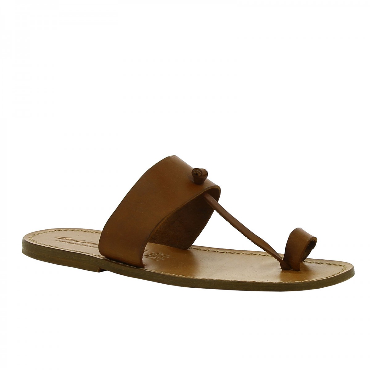 Krikos Toe Ring Braid Tan Sandal - Leather Sandals | Pagonis Greek Sandals