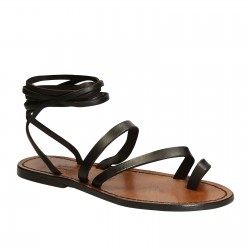 Women's leather sandals Handmade in Italy in vintage cuir | The leather ...