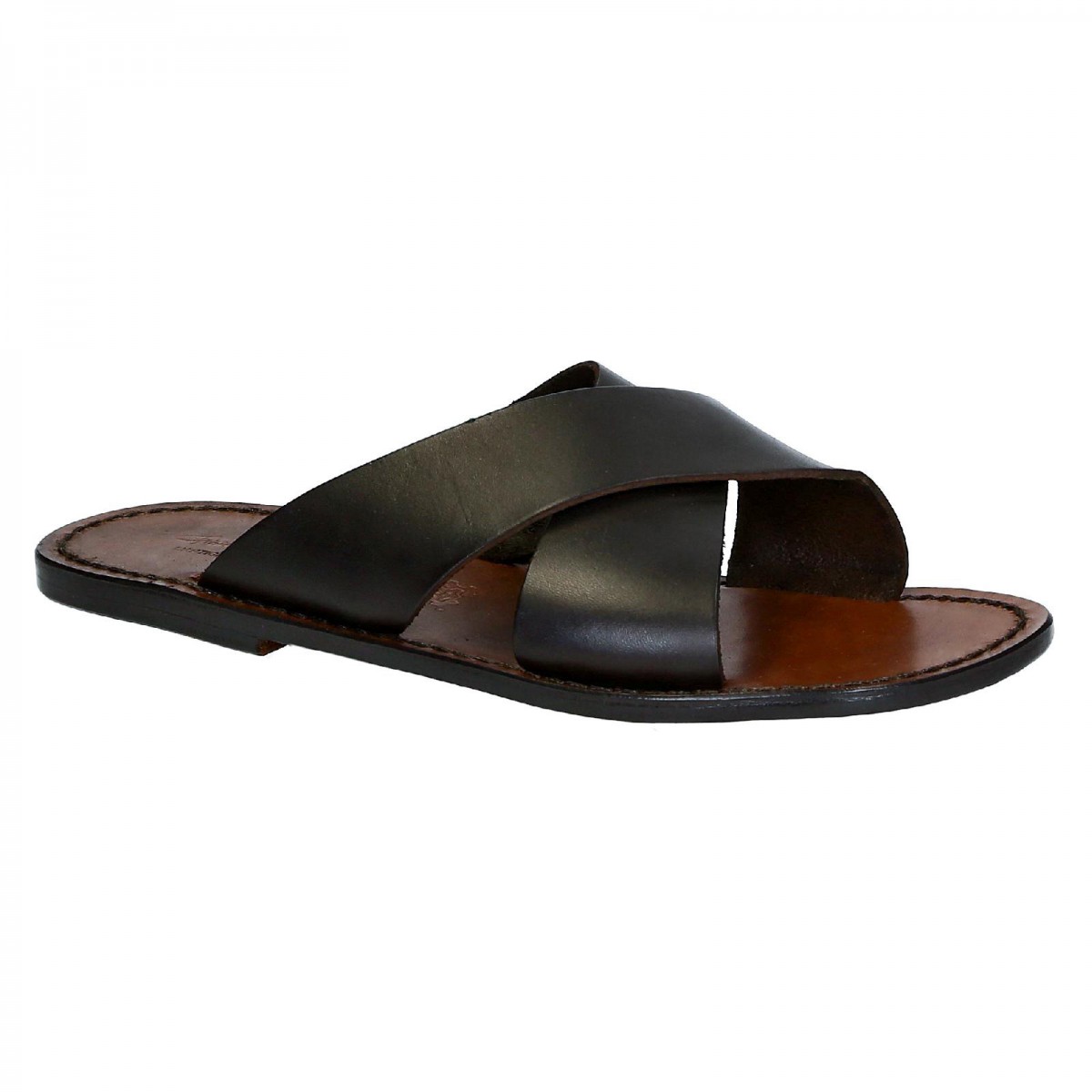 Mens leather slippers handmade in Italy 