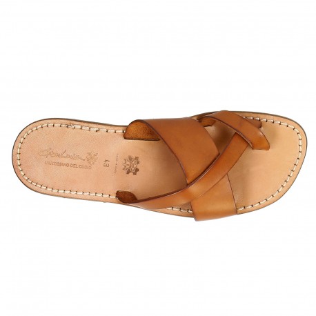 Handmade italian leather thongs sandals for men | The leather craftsmen