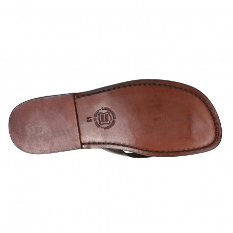 Handmade leather thongs for men with leather sole | The leather craftsmen