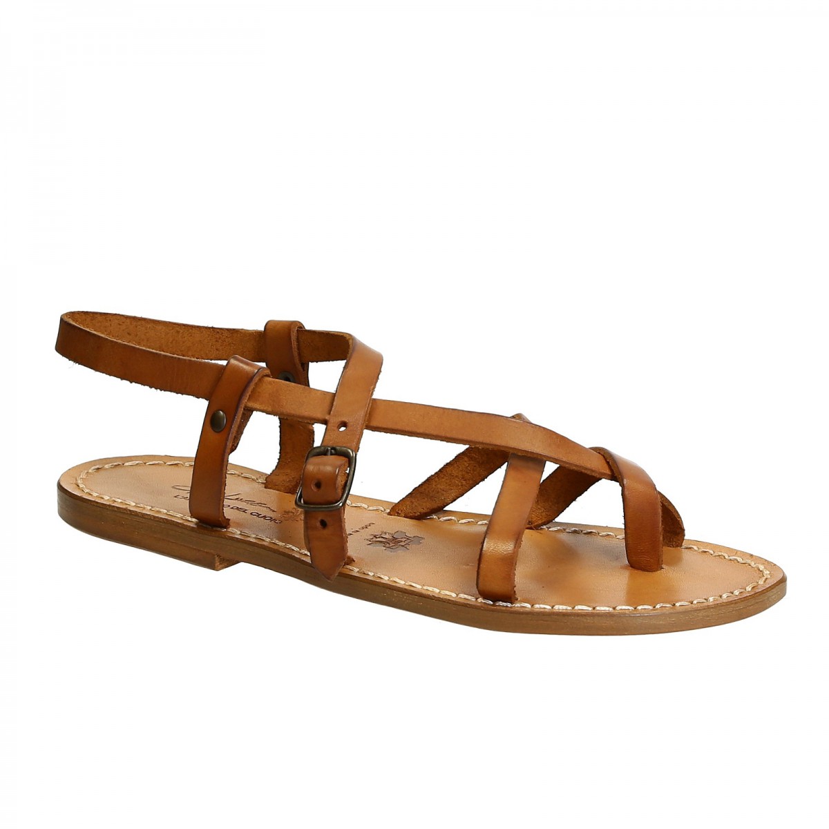 leather slip on sandals womens