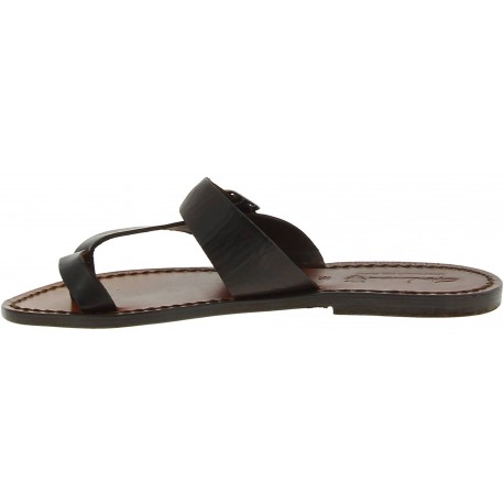 Leather thong sandals for women brown color leather | The leather craftsmen