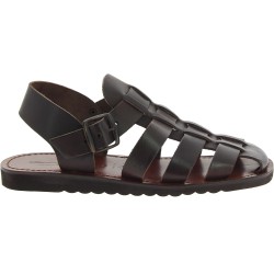 Handmade in Italy mens Franciscan sandals in dark brown leather | The ...