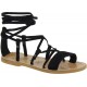 Gladiator-Sandalen damen schwarzes Nubukleder Handgefertigte