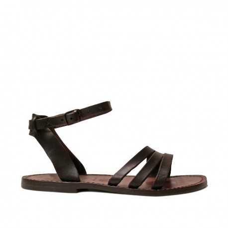 Brown leather franciscan sandals for womens handmade in Italy | The ...