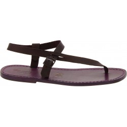 Handmade brown leather thong sandals for men | Gianluca - The leather ...