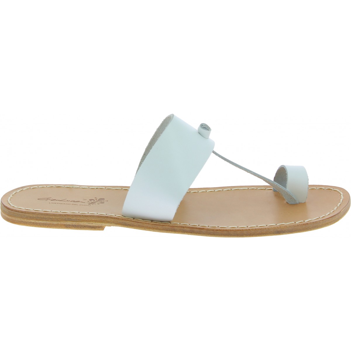 White leather thong sandals for men Handmade in Italy | The leather ...