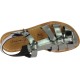 Flat sandals for women in titanium color leather Handmade in Italy