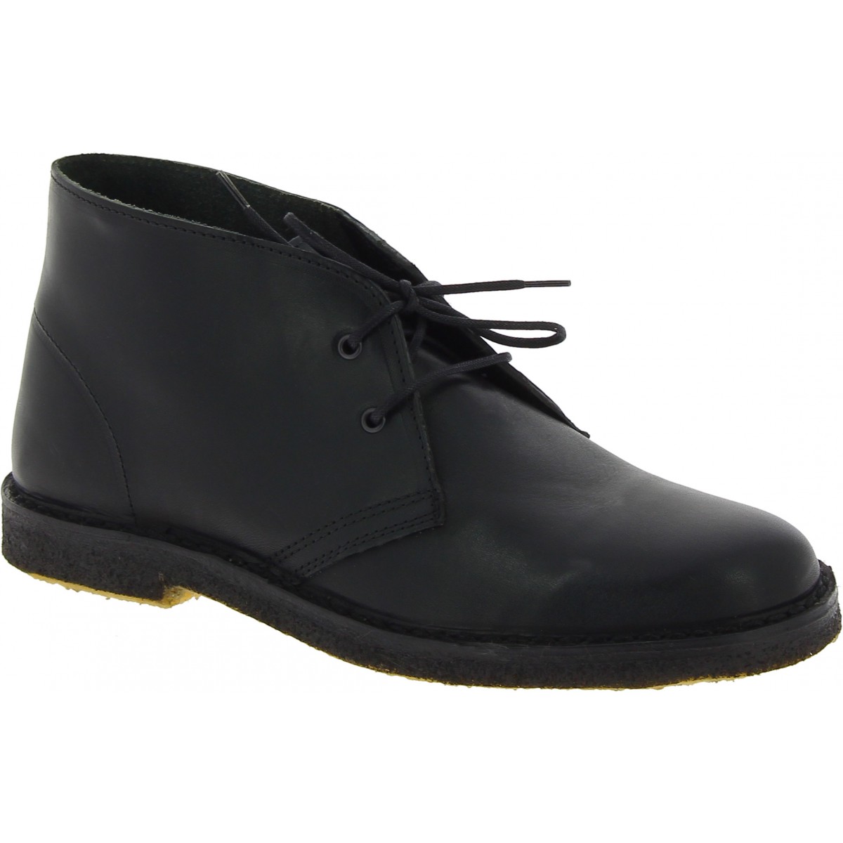 Women's black leather chukka boots handmade in Italy | The leather ...
