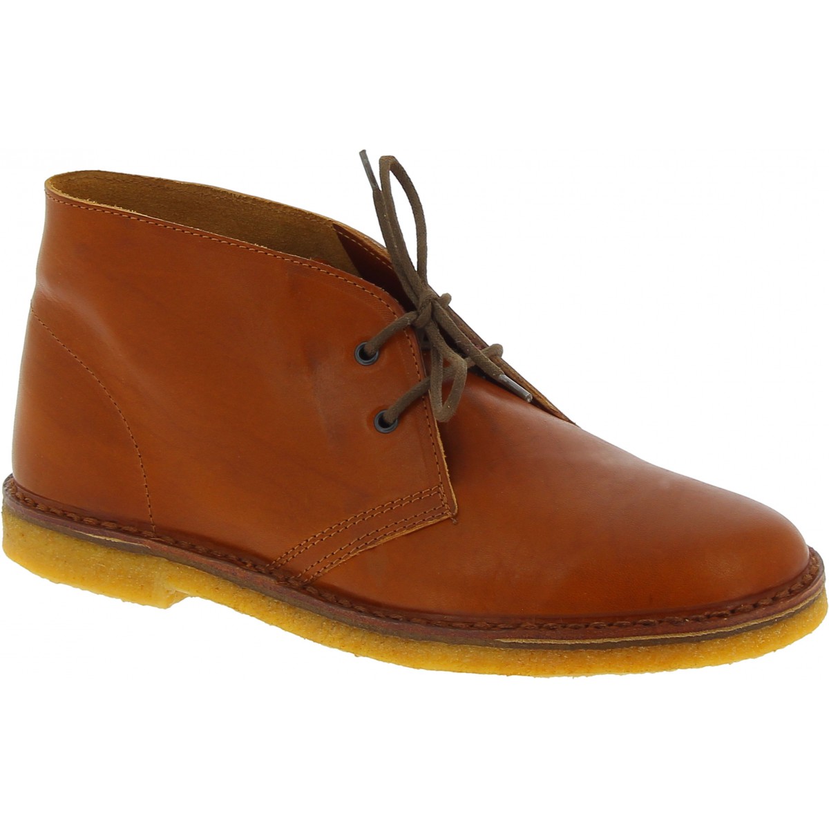 Women's tan leather chukka boots handmade in Italy | The leather craftsmen