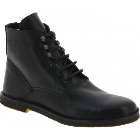 Men's black leather ankle boots handmade in Italy | The leather craftsmen