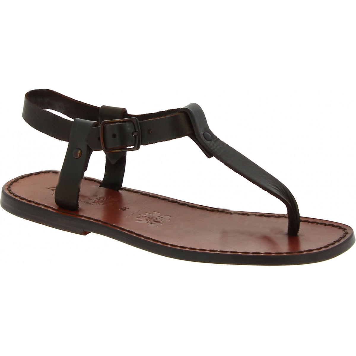 Men's Two-Strap Leather Sandal - Aviv Black – Jerusalem Sandals