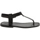 Handmade men's black leather thong sandals