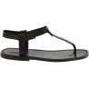 Handmade men's black leather thong sandals