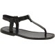 Handmade men's black leather thong sandals