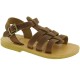 Attica Persephone Sandali gladiatore da bambino in pelle nubuck marrone chiusura con fibbia