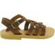 Attica Persephone Sandali gladiatore da bambino in pelle nubuck marrone chiusura con fibbia