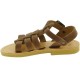 Attica Persephone Sandali gladiatore da bambino in pelle nubuck marrone chiusura con fibbia