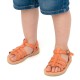 Attica Persephone Sandali gladiatore da bambino in pelle nubuck marrone chiusura con fibbia