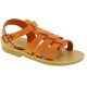 Attica Persephone Sandali gladiatore da bambino in pelle nubuck marrone chiusura con fibbia