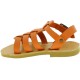 Attica Persephone Sandali gladiatore da bambino in pelle nubuck marrone chiusura con fibbia