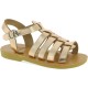 Attica Persephone child gladiator sandals in brown nubuck with buckle closure handmade in Greece