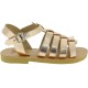 Attica Persephone child gladiator sandals in brown nubuck with buckle closure handmade in Greece