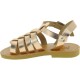 Attica Persephone child gladiator sandals in brown nubuck with buckle closure handmade in Greece