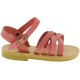 Attica Persephone Sandali gladiatore da bambino in pelle nubuck marrone chiusura con fibbia