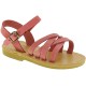 Attica Persephone Sandali gladiatore da bambino in pelle nubuck marrone chiusura con fibbia