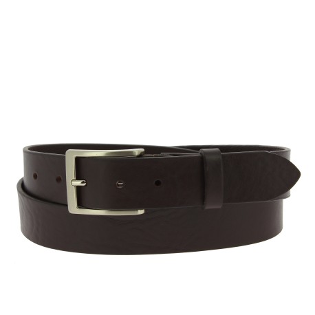 Vegetable tanned dark brown leather belt with metal buckle | The ...
