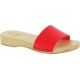 Handmade wooden clog slippers for men with red leather band