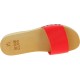 Handmade wooden clog slippers for men with red leather band