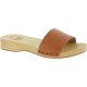 Handmade wooden clogs for men with tan leather band