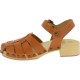 Women's clogs with tan leather cage upper Handmade