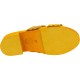 Yellow mules with leather and rafia band Handmade