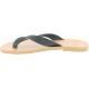 Men's handmade slip-on thong sandals in black nubuck leather