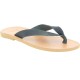 Men's handmade slip-on thong sandals in black nubuck leather