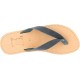 Men's handmade slip-on thong sandals in black nubuck leather