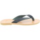 Men's handmade slip-on thong sandals in black nubuck leather