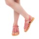 Attica Persephone Sandali gladiatore da bambino in pelle nubuck marrone chiusura con fibbia