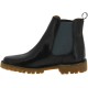 Women black leather chelsea boot with Vibram sole