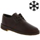 Chaussures basses en cuir marron foncé avec doublure en agneau